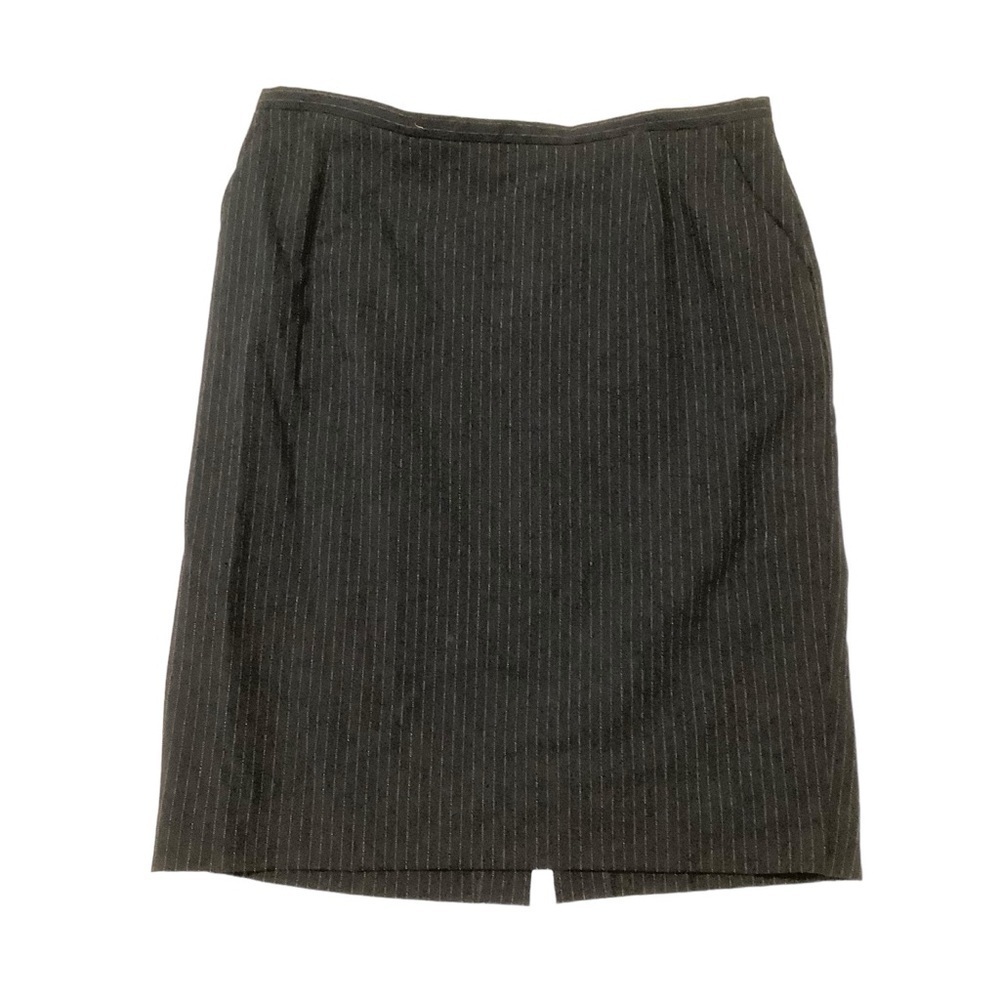 Giorgio Armani Midi Skirt Sz 46 (US 10) Black Pinstripe